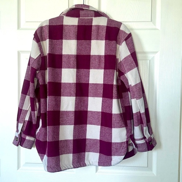 MEMBER’S MARK PLAID SHACKET Purple/White Flannel Shirt Jacket Ladies Size Small - Picture 6 of 6
